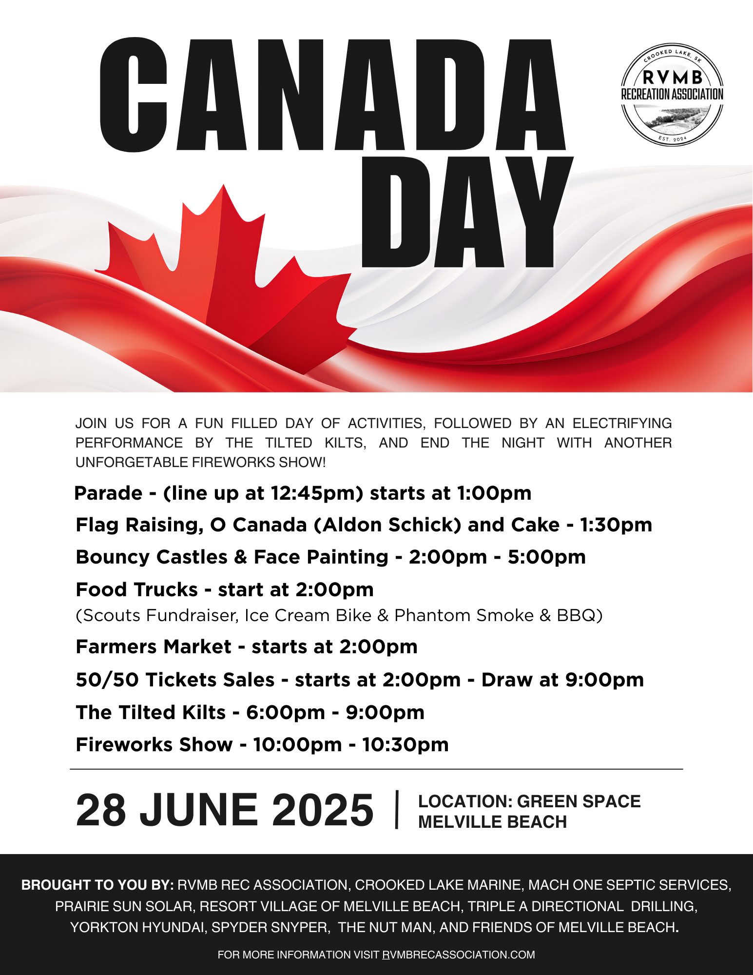 Melville Beach Canada Day 2025 Schedule